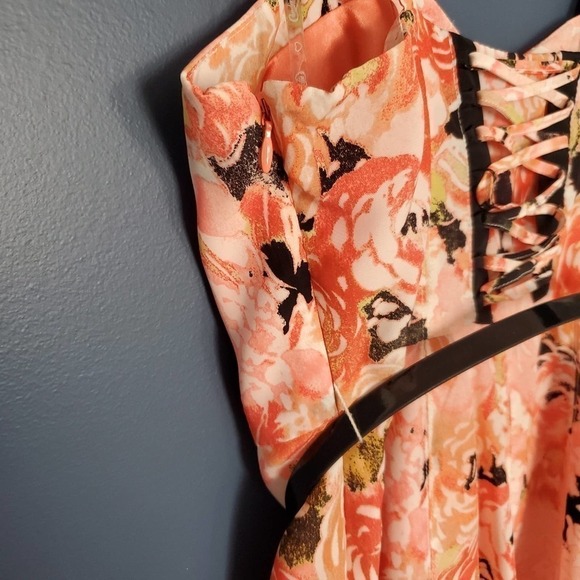 Candie's Floral Cocktail Dress Pink Size 7 - Picture 5 of 9